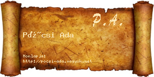 Pócsi Ada névjegykártya